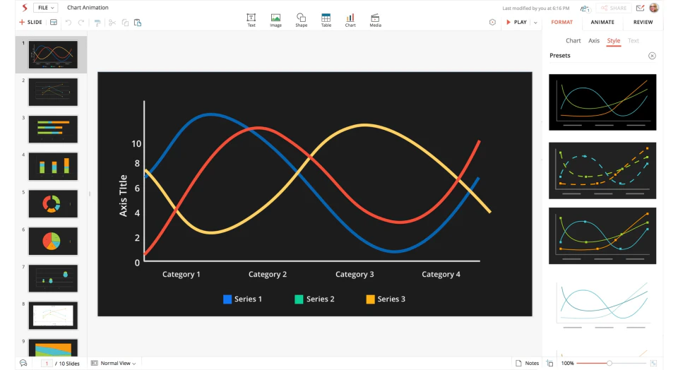 screenshot of Zoho Show